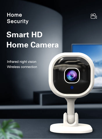 Caméra intérieure carrée 1080P WiFi, sécurité maison, moniteur pour animaux/bébés, vision nocturne, détection IA, stockage carte SD
