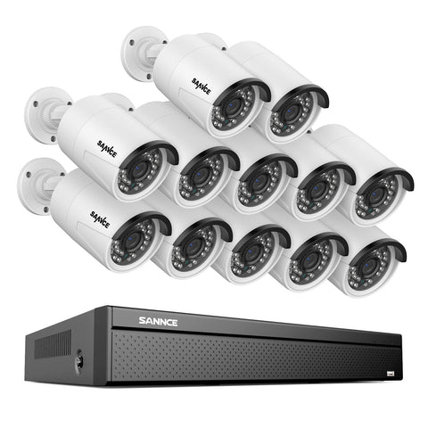 16 canaux 4K PoE Système de caméras de sécurité, 8MP caméras IP PoE extérieures, NVR compatible ONVIF, audio bidirectionnel, détection intelligente humaine/vehicule