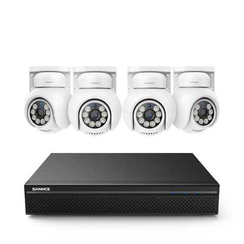 PoE PT 8 Canaux 4K Système de Caméra de Sécurité, 4 Caméras IP Panoramique et Inclinaison 8MP, Alertes Intelligentes Personne/Véhicule, Audio Bidirectionnel, Compatible ONVIF PoE PT 8 Canaux 4K Système de Caméra de Sécurité, 4 Caméras IP Panoramique et Inclinaison 8MP, Alertes Intelligentes Personne/Véhicule, Audio Bidirectionnel, Compatible ONVIF