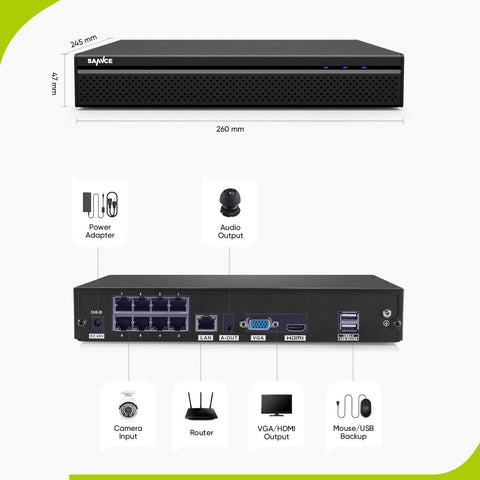 PoE PT 8 Canaux 4K Système de Caméra de Sécurité, 4 Caméras IP Panoramique et Inclinaison 8MP, Alertes Intelligentes Personne/Véhicule, Audio Bidirectionnel, Compatible ONVIF PoE PT 8 Canaux 4K Système de Caméra de Sécurité, 4 Caméras IP Panoramique et Inclinaison 8MP, Alertes Intelligentes Personne/Véhicule, Audio Bidirectionnel, Compatible ONVIF
