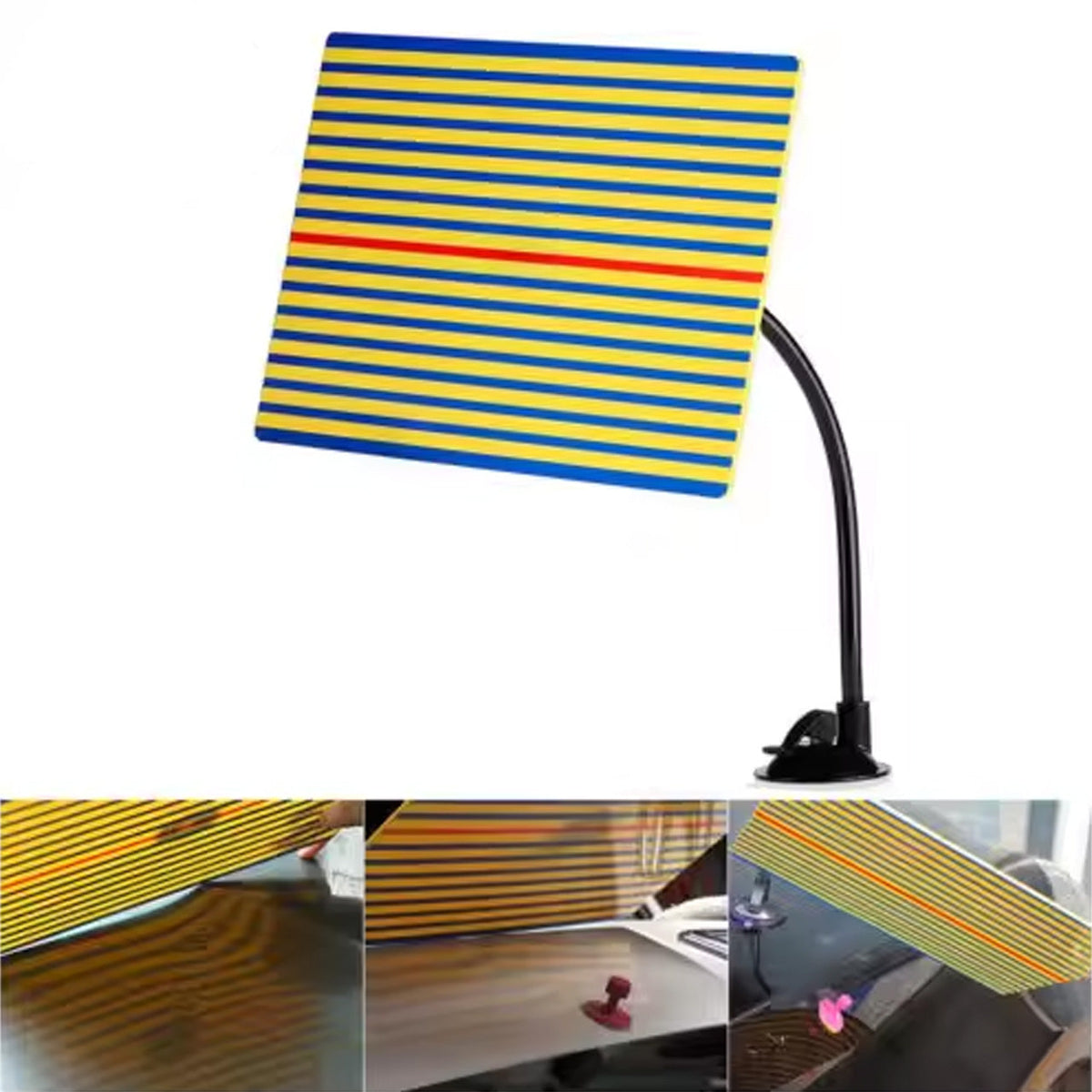 Dent Removal Tool - Auto Body Repair Reflector Board With Paintless Yellow Stripe Testing