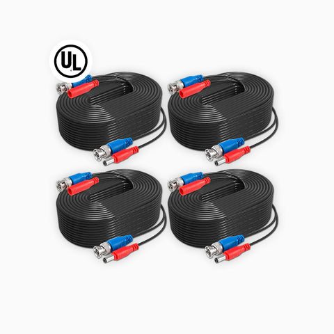 câbles d'alimentation vidéo BNC coupe-feu tout-en-un de 30 m, 100 % certifiés par l'UL