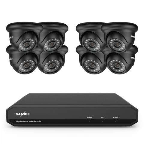 Système de caméras de sécurité filaires 8 canaux 1080P certifié rénové - DVR hybride, 8 caméras à boulet de 2MP, extérieur et intérieur, détection de mouvement intelligente, accès à distance.