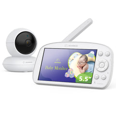 Certifié Rénové SANNCE 1080p Moniteur pour Bébé Vidéo Avancé, Écran LCD 5,5 pouces avec Baby Monitor HD 1920x1080p