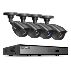 1080p HD 5-en-1 Système de sécurité DVR avec 4 caméras de vision nocturne 100ft, Smart Motion, accès à distance, Smart Playback, IP66 étanche