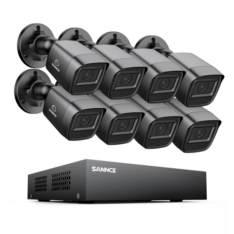 Système DVR filaire de sécurité 1080P à 8 canaux avec 8 caméras Bullet CCTV extérieures 2MP, détection intelligente des personnes, des véhicules et des mouvements