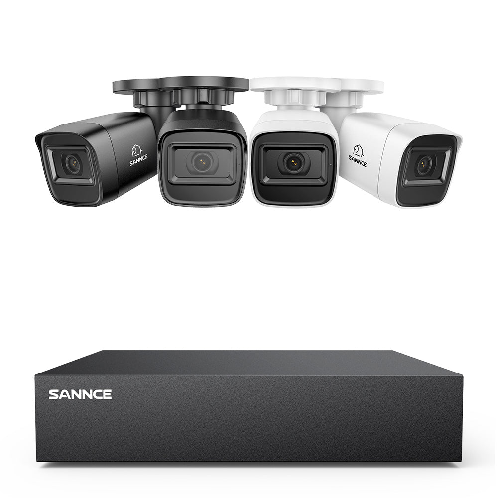 Système DVR filaire de sécurité 1080P à 8 canaux avec 4 caméras Bullet CCTV extérieures 2MP, détection intelligente des personnes, des véhicules et des mouvements