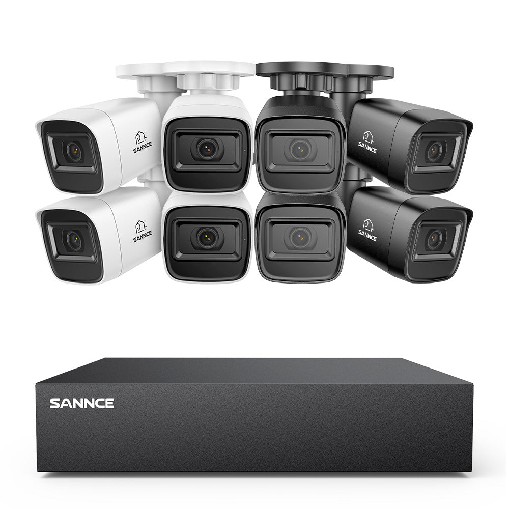 Système DVR filaire de sécurité 1080P à 8 canaux avec 8 caméras Bullet CCTV extérieures 2MP, détection intelligente des personnes, des véhicules et des mouvements