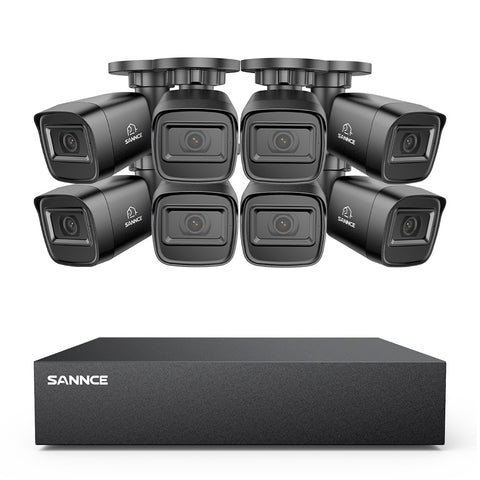 Système DVR filaire de sécurité 1080P à 8 canaux avec 8 caméras Bullet CCTV extérieures 2MP, détection intelligente des personnes, des véhicules et des mouvements