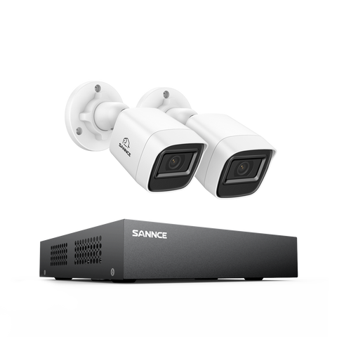 Système DVR filaire de sécurité 1080P à 8 canaux avec 2 caméras Bullet CCTV extérieures 2MP, détection intelligente des personnes, des véhicules et des mouvements