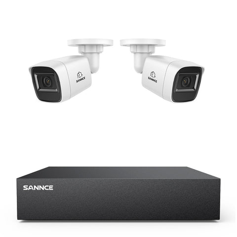 Système DVR filaire de sécurité 1080P à 8 canaux avec 2 caméras Bullet CCTV extérieures 2MP, détection intelligente des personnes, des véhicules et des mouvements