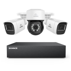 5MP 8 canaux PT Système de caméra de sécurité  - DVR hybride 5 en 1, caméra de vidéosurveillance Pan & Tilt, vision nocturne jusqu'à 100 pieds, détection de mouvement, extérieure, étanche