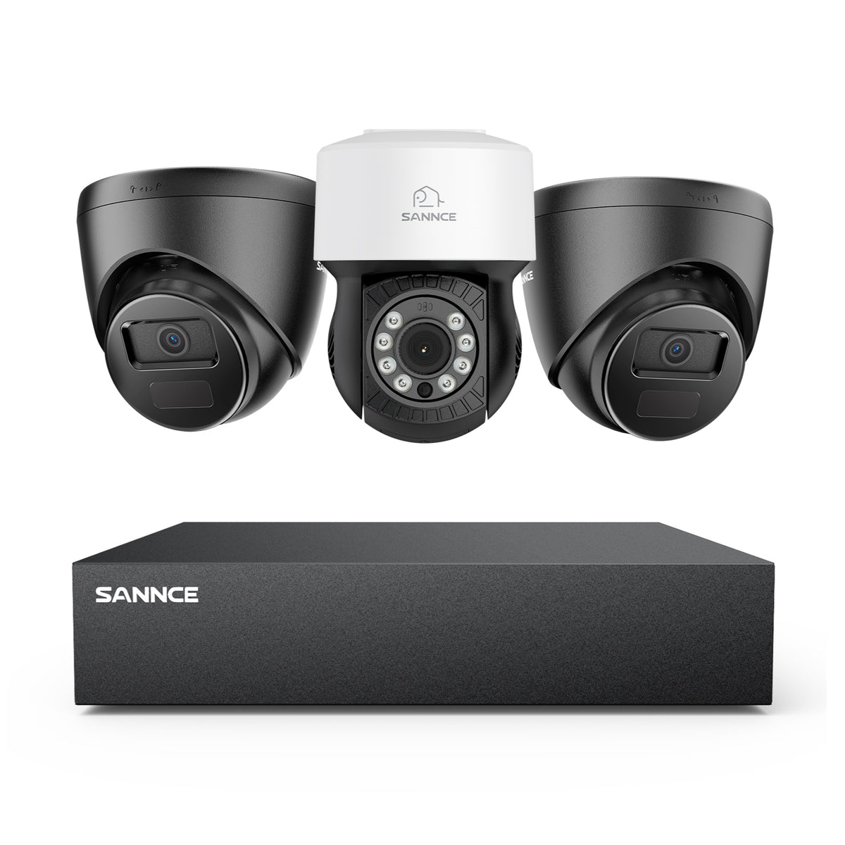 1080P 8 canaux PT Système de caméra de sécurité  - DVR hybride 5 en 1, caméra de vidéosurveillance Pan & Tilt, vision nocturne jusqu'à 100 pieds, détection de mouvement, extérieure, étanche