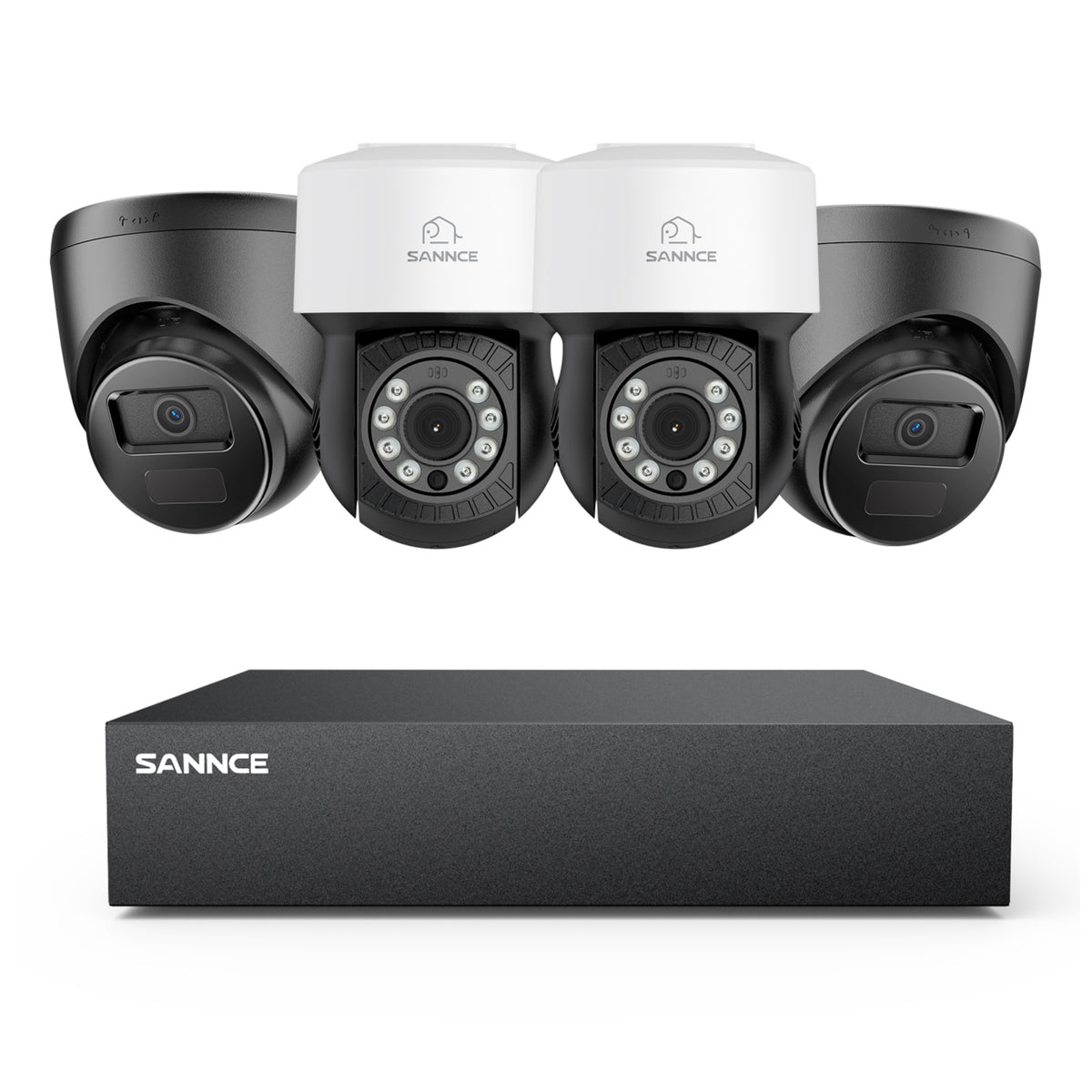 1080P 8 canaux PT Système de caméra de sécurité  - DVR hybride 5 en 1, caméra de vidéosurveillance Pan & Tilt, vision nocturne jusqu'à 100 pieds, détection de mouvement, extérieure, étanche