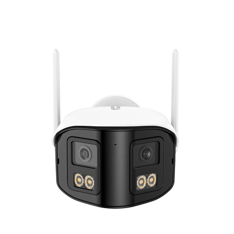 4MP Système de Surveillance WiFi 16 Canaux, NVR 8MP, 4 Caméras Double Objectif, Angle 170°, Vision Nocturne Couleur, Alexa