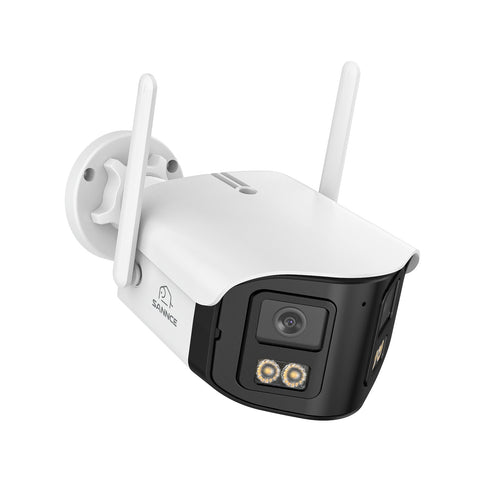 4MP Système de Surveillance WiFi 16 Canaux, NVR 8MP, 10 Caméras Double Objectif, Angle 170°, Vision Nocturne Couleur, Alexa