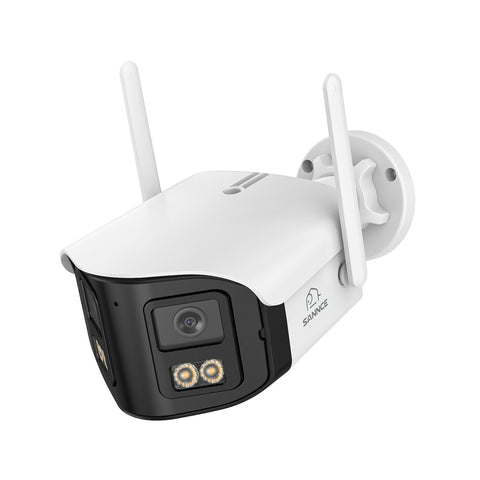 4MP Système de Surveillance WiFi 16 Canaux, NVR 8MP, 4 Caméras Double Objectif, Angle 170°, Vision Nocturne Couleur, Alexa