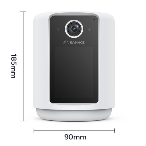 SANNCE Caméra IP sans fil alimentée par batterie 2K avec écran 2,4 pouces, lumière nocturne douce, appel en un clic, audio bidirectionnel WiFi Baby Monitor pour la sécurité à domicile de bébé/chien/chat/chiot, vision nocturne, détection de mouvement AI