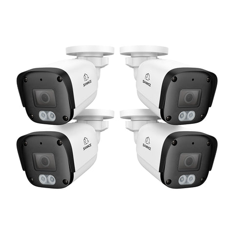 Caméra de sécurité IP PoE Full HD 5MCaméra de sécurité IP PoE Full HD 5MP 4 pièces, vision nocturne, détection avancée, étanchéité IP67P, 4 pièces, communication bidirectionnelle, vision nocturne