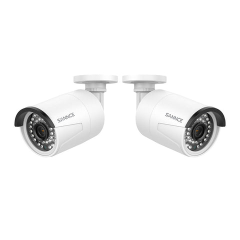 Caméra IP de sécurité extérieure PoE Super HD 5MP avec enregistrement audio pour SANNCE NVR N98PBD/N96PBK (lot de 2)