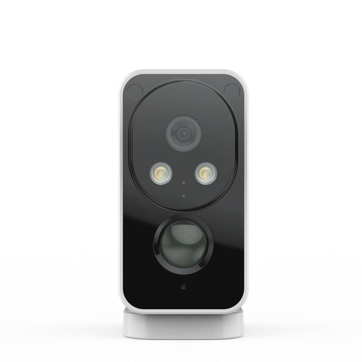 Caméra extérieure sans fil Camstro 2K avec vision nocturne couleur, détection PIR, audio bidirectionnel, IP66, stockage Cloud/Carte SD, compatible Alexa, Wi-Fi 2,4 GHz, batterie rechargeable.