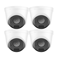 4 pièces Caméra de sécurité IP PoE Full HD 3MP, Communication Bidirectionnelle