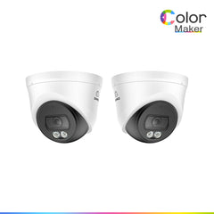 2 caméras bullet PoE Ultra HD 3MP avec vision nocturne couleur F1.0, clarté en faible luminosité 1/10000 lux et audio bidirectionnel