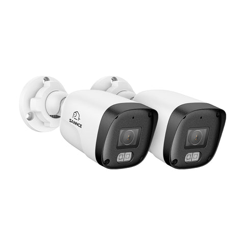 2 pièces Caméra de sécurité IP PoE Full HD 3MP, communication bidirectionnelle