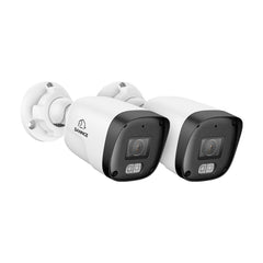 2 pièces Caméra de sécurité IP PoE Full HD 3MP, communication bidirectionnelle