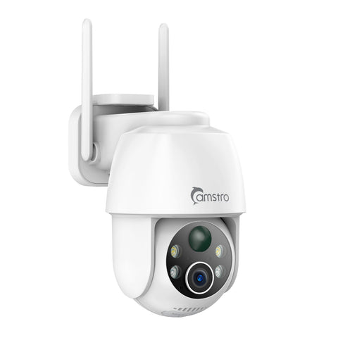 Camstro Caméras de Sécurité Extérieures 3MP à Énergie Solaire, Batterie Rechargeable 5200mAh, Angle Ultra Large de 130°, Vision Nocturne en Couleur, Détection Intelligente des Personnes & Véhicules, Audio Bidirectionnel, Compatible avec Alexa & Google