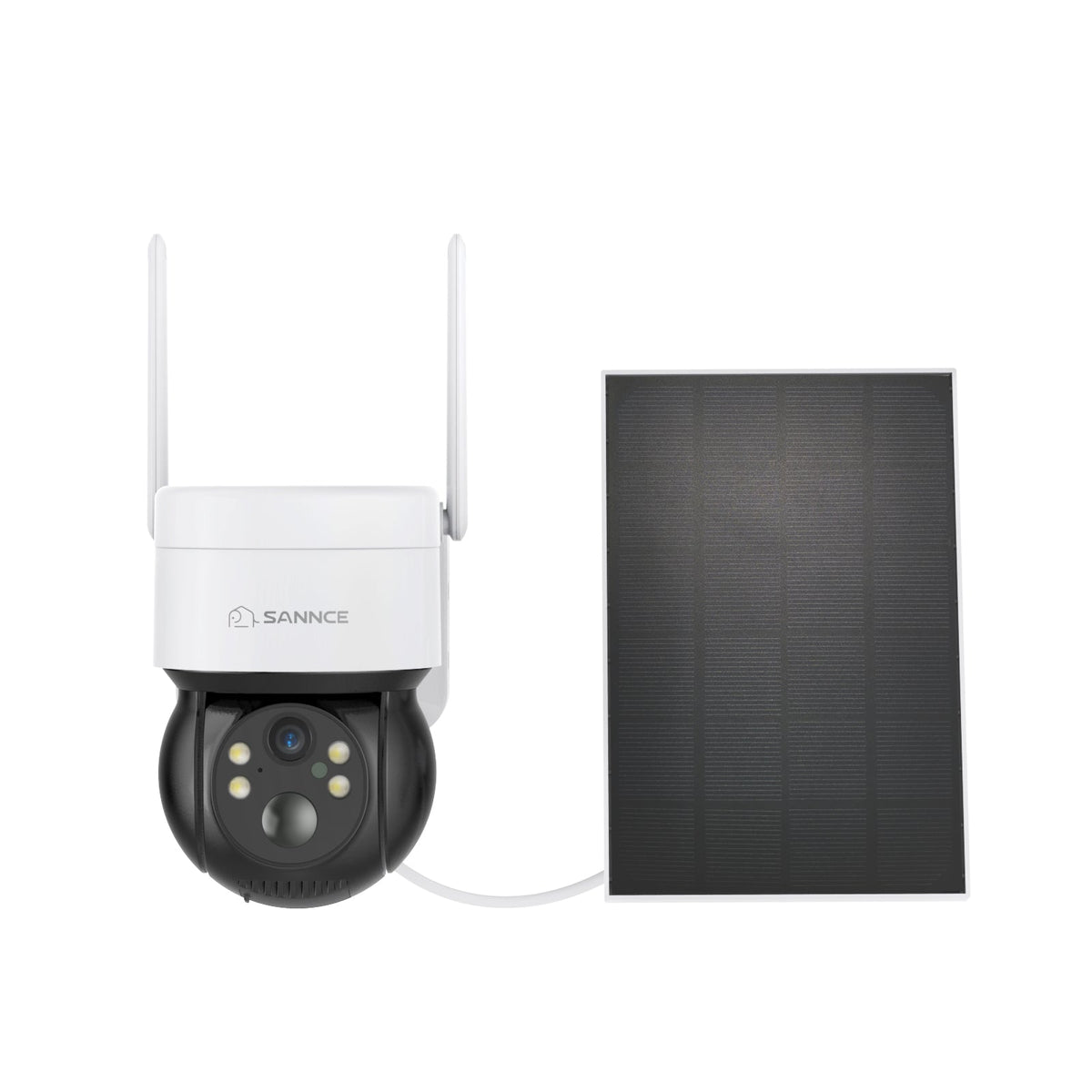 Pack of 2, Caméra IP sans fil Panoramique et Inclinaison 4MP - Alimentation sur Batterie/Solaire, Vision Nocturne Couleur, Audio Bidirectionnel, Compatible avec Alexa, Détection de Forme Humaine par PIR