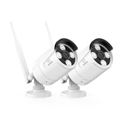 Caméra de sécurité sans fil 8 MP, 2 caméras IP Wi-Fi pour NVR SANNCE N98WHG, détection de présence et alertes de mouvement intelligentes, vision nocturne jusqu'à 30 m, audio bidirectionnel, compatible avec Alexa
