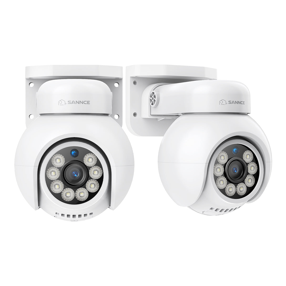 2 pièces 4K 8MP Caméra IP sécurité extérieure PoE - Rotation & Inclinaison, Détection intelligente des véhicules, Audio bidirectionnel, Stockage sur carte TF jusqu'à 256G, Compatible Onvif, fonctionne avec SANNCE N98PBD/N96PBK