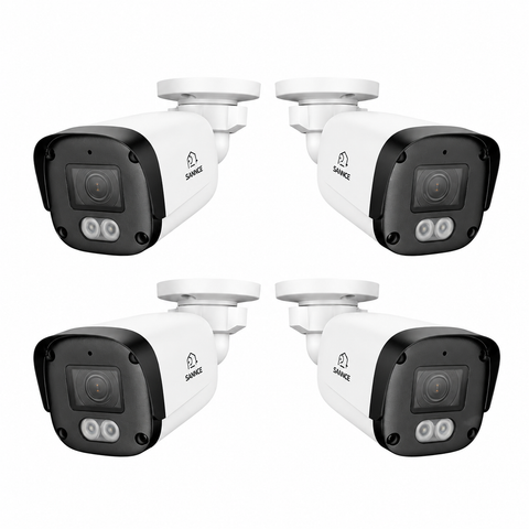 Caméra de sécurité IP PoE Full HD 5MP, 4 pièces, capacité de stockage 256 Go, carte TF, communication bidirectionnelle