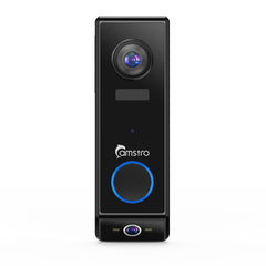 Camstro Sonnette Vidéo 2K + 1080P, Audio Bidirectionnel, Détection Humaine Personnalisée, Vision Jour/Nuit, Batterie Rechargeable 5200mAh, Compatible Carte TF & Stockage Cloud, Fonctionne avec Alexa et Google Assistant