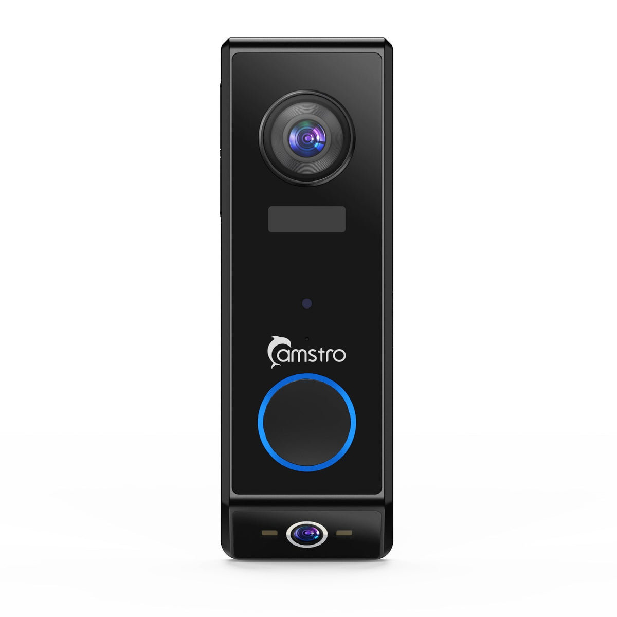 Camstro Sonnette Vidéo 2K + 1080P, Audio Bidirectionnel, Détection Humaine Personnalisée, Vision Jour/Nuit, Batterie Rechargeable 5200mAh, Compatible Carte TF & Stockage Cloud, Fonctionne avec Alexa et Google Assistant