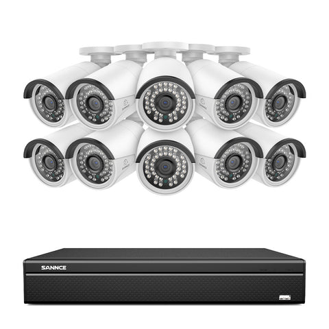 16 canaux 4K PoE Système de caméras de sécurité, 8MP caméras IP PoE extérieures, NVR compatible ONVIF, audio bidirectionnel, détection intelligente humaine/vehicule