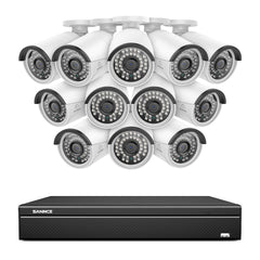 16 canaux 3MP PoE Système de caméras de sécurité , 4K NVR & 5MP caméras  IP PoE extérieures , Compatible ONVIF, H.265, enregistrement audio, détection humaine/vehicule