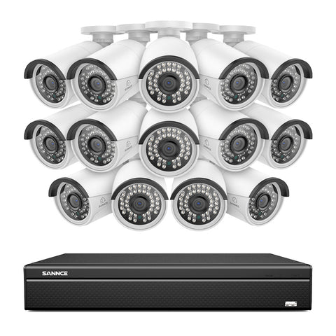 16 canaux 4K PoE Système de caméras de sécurité, 8MP caméras IP PoE extérieures, NVR compatible ONVIF, audio bidirectionnel, détection intelligente humaine/vehicule