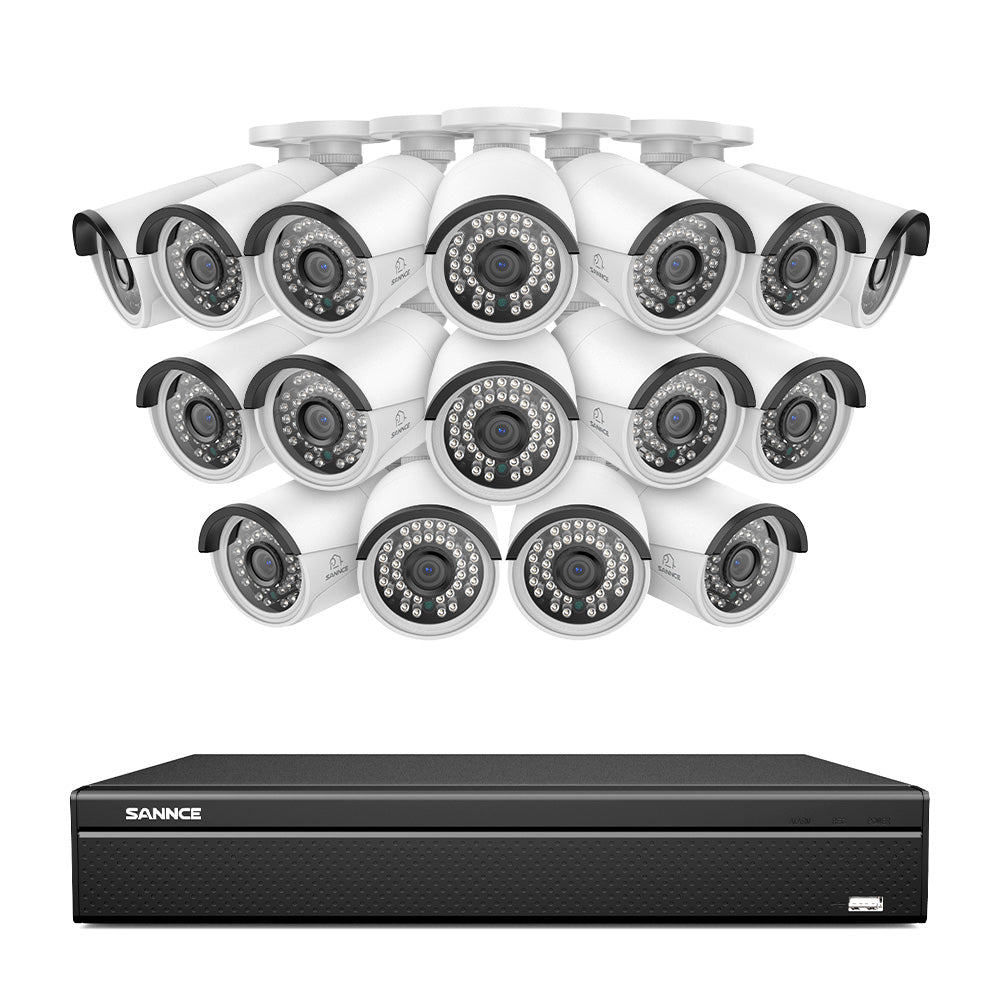 16 canaux 4K PoE Système de caméras de sécurité, 8MP caméras IP PoE extérieures, NVR compatible ONVIF, audio bidirectionnel, détection intelligente humaine/vehicule