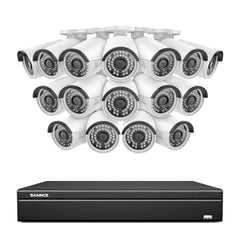 16 canaux 3MP PoE Système de caméras de sécurité , 4K NVR & 5MP caméras  IP PoE extérieures , Compatible ONVIF, H.265, enregistrement audio, détection humaine/vehicule