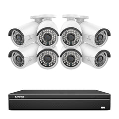 16 canaux 3MP PoE Système de caméras de sécurité , 4K NVR & 5MP caméras  IP PoE extérieures , Compatible ONVIF, H.265, enregistrement audio, détection humaine/vehicule