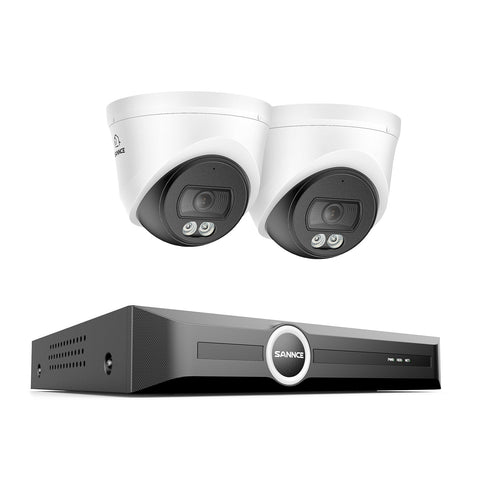 Système de caméras de sécurité PoE 8 canaux 3MP avec NVR 6MP, vision nocturne couleur F1.0, 2 caméras 2K, détection IA des personnes et des véhicules, compression S+265