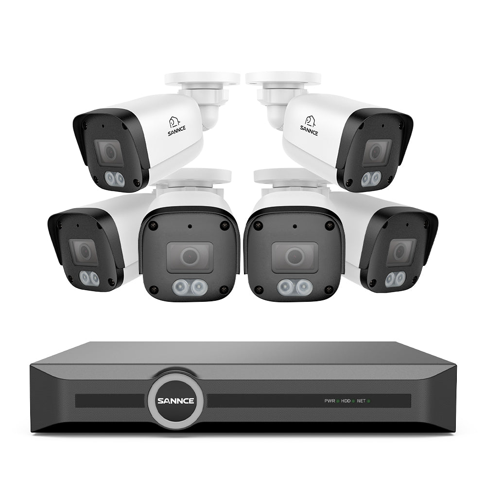 Système de sécurité PoE 5MP à 8 canaux, NVR 6MP, S+265, Détection d'humains et de véhicules, Lecture intelligente, Notification intelligente avec image jointe