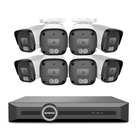 Système de sécurité PoE 5MP à 8 canaux, NVR 6MP, S+265, Détection d'humains et de véhicules, Lecture intelligente, Notification intelligente avec image jointe