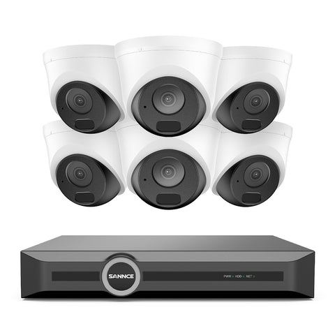 Système de sécurité PoE 5MP à 8 canaux, NVR 6MP, S+265, Détection d'humains et de véhicules, Lecture intelligente, Notification intelligente avec image jointe