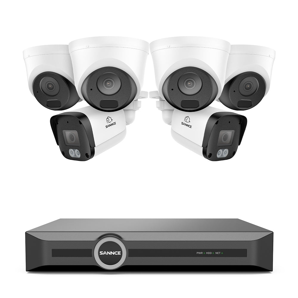 Système de sécurité PoE 5MP à 8 canaux, NVR 6MP, S+265, Détection d'humains et de véhicules, Lecture intelligente, Notification intelligente avec image jointe