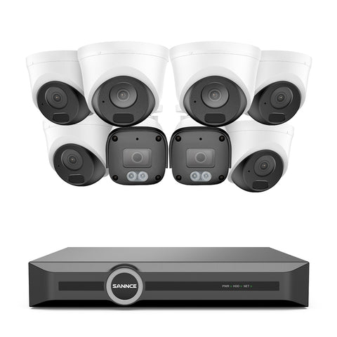 Système de sécurité PoE 5MP à 8 canaux, NVR 6MP, S+265, Détection d'humains et de véhicules, Lecture intelligente, Notification intelligente avec image jointe