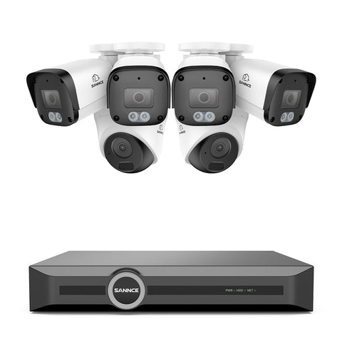 Système de sécurité PoE 5MP à 8 canaux, NVR 6MP, S+265, Détection d'humains et de véhicules, Lecture intelligente, Notification intelligente avec image jointe