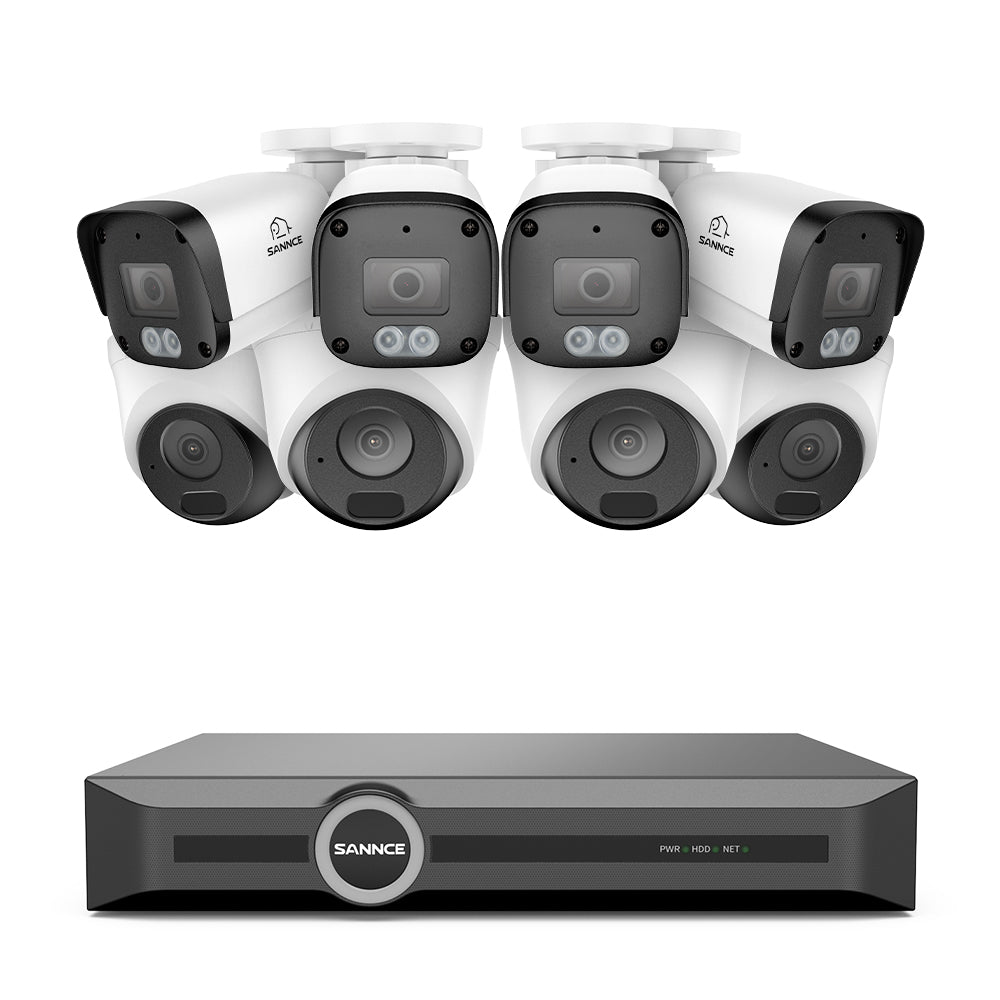 Système de sécurité PoE 5MP à 8 canaux, NVR 6MP, S+265, Détection d'humains et de véhicules, Lecture intelligente, Notification intelligente avec image jointe